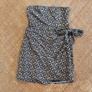 Urban Outfitters Black and Cream Strapless Dress